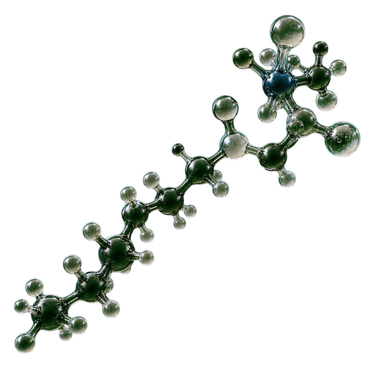 3D molecular visualization representing Cocamidopropyl Betaine