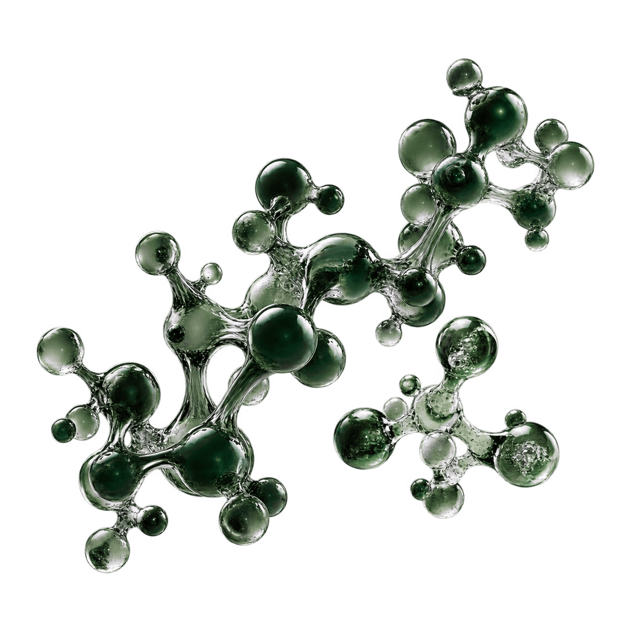 3D molecular visualization representing Squalane and Glycerin