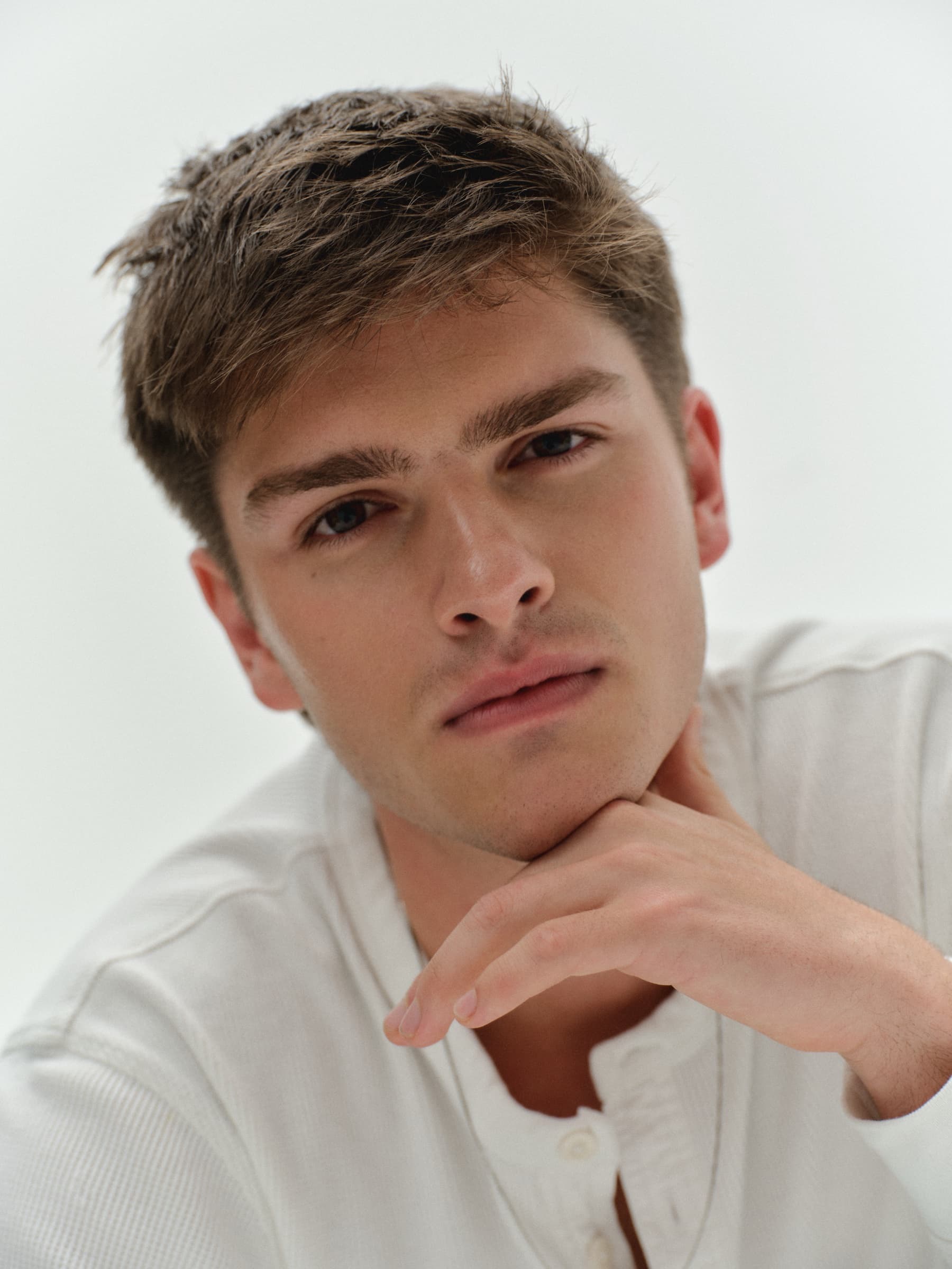 Man with hydrated-looking skin