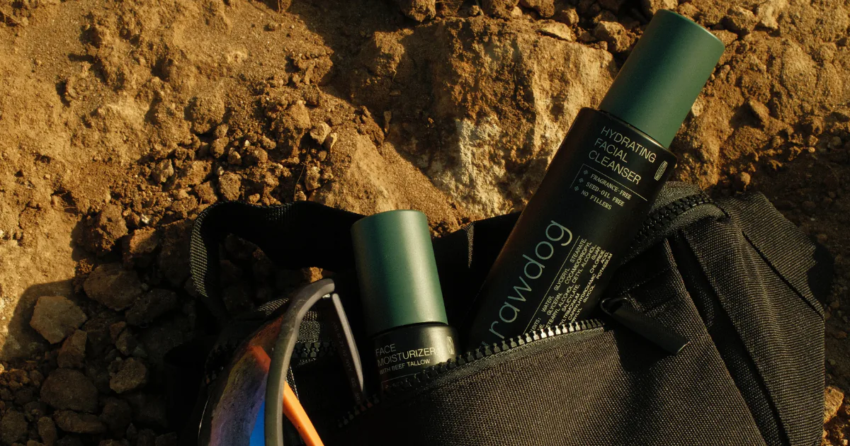 Men’s performance stack with RAWDOG skincare and outdoor gear